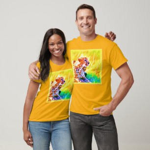 Camiseta Uma poderosa Pintura De Animais Cheetah. Compre ag