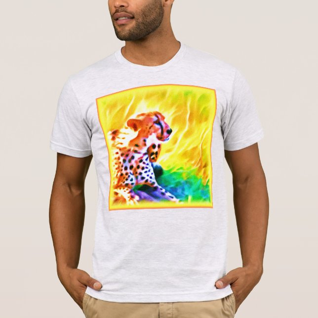 Camiseta Uma poderosa Pintura De Animais Cheetah. Compre ag (Frente)
