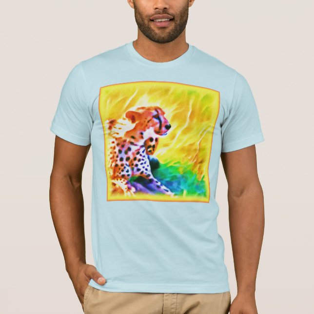 Camiseta Uma poderosa Pintura De Animais Cheetah. Compre ag (Frente)