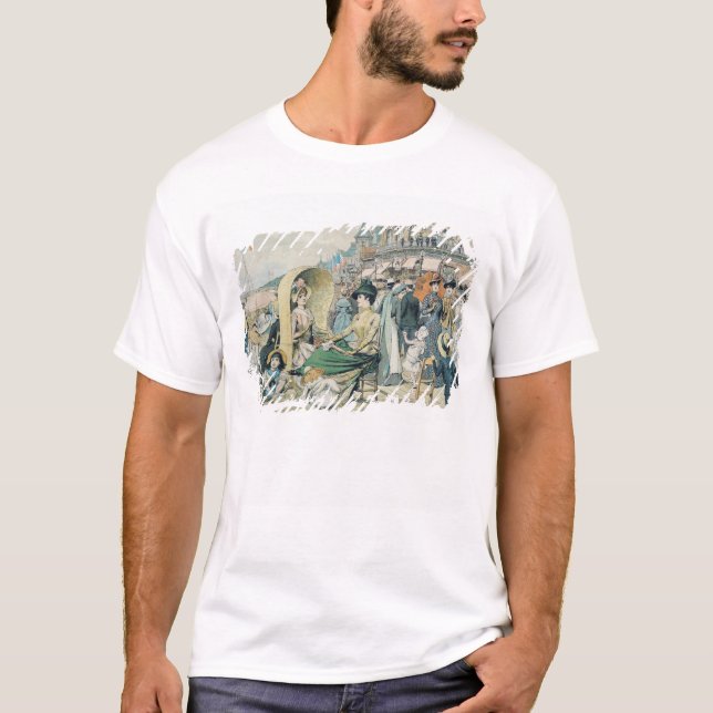 Camiseta Uma praia elegante, 1887 (Frente)