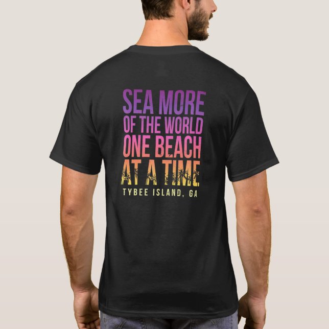 Camiseta Uma Praia Em Um Tybee Island Summer Georgia Tr (Verso)