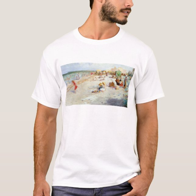 Camiseta Uma praia ocupada no verão (Frente)