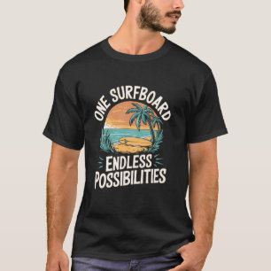 Camiseta Uma Prancha de Surfe Infinitas Possibilidades Pun
