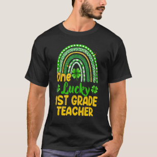 Camiseta Uma Professora Sortuda De 1rua Rainbow Shamrock Ru