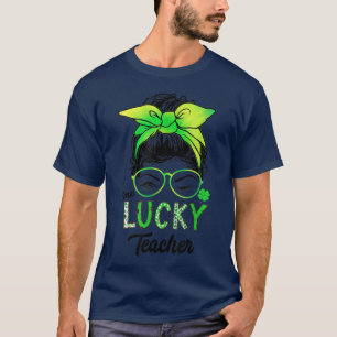 Camiseta Uma Professora Sortuda Tie Dye Messy Bun Hair Rua