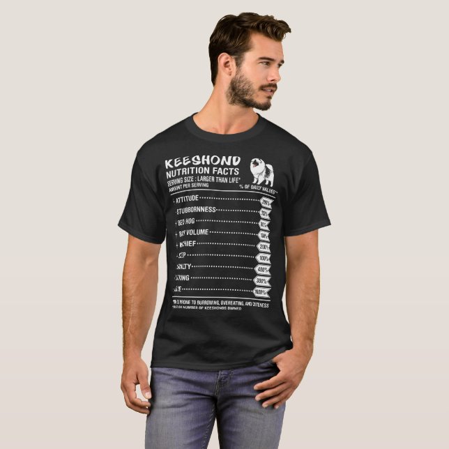 Camiseta Uma quantidade dos fatos da nutrição do cão do (Frente Completa)