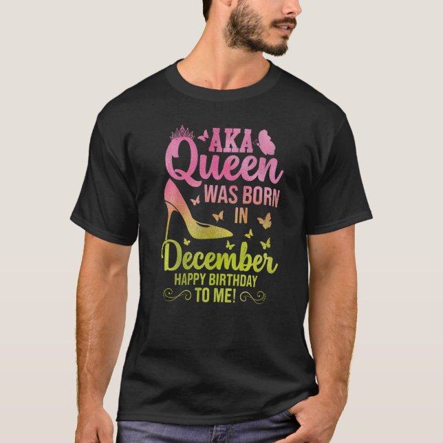 Camiseta Uma rainha bonita foi nascer em dezembro - chr de  (Frente)