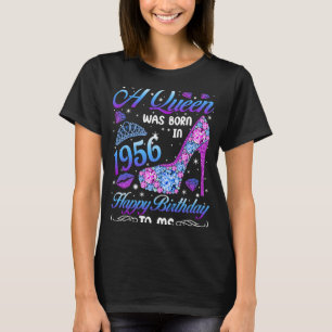 Camiseta Uma Rainha Foi Nascer Em 1956 66º Aniversário High