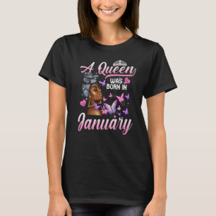 Camiseta Uma Rainha Foi Nascer Em Janeiro, Aniversário, Mul