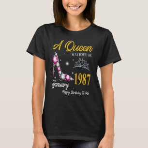 Camiseta Uma Rainha Foi Nascer Em Janeiro De 1987, 36º Bi,