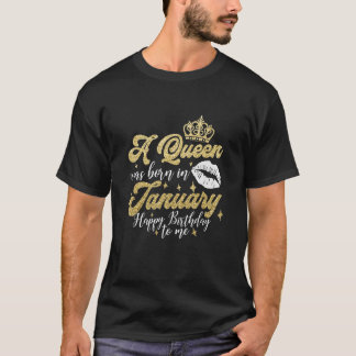 Camiseta Uma Rainha Foi Nascer Em Janeiro Feliz Aniversário