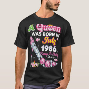 Camiseta Uma Rainha Foi Nascer Em Julho De 1986 Feliz 36º a
