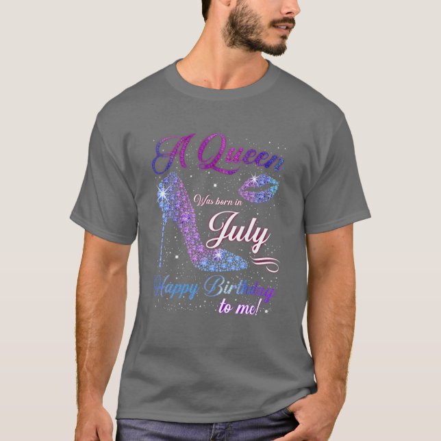 Camiseta Uma Rainha Foi Nascer Em Julho Feliz Aniversário P (Frente)