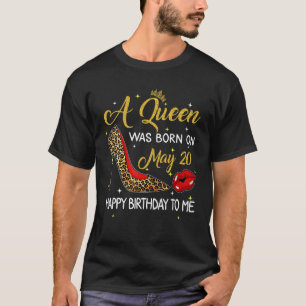 Camiseta Uma Rainha Foi Nascer No Dia 20 De Maio, Leopardo