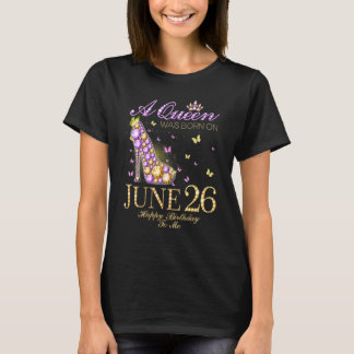 Camiseta Uma Rainha Foi Nascer No Feliz Aniversário De 26 D