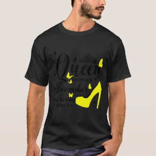 Camiseta Uma Rainha Nascer em novembro Feliz Aniversário Pa