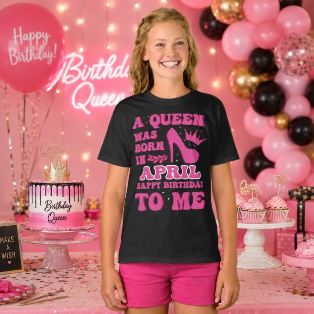 Camiseta Uma Rainha Nasceu em Abril – Presente de Aniversár (Criador carregado)