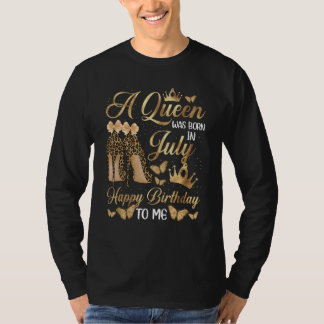 Camiseta Uma Rainha Nasceu Em Julho Saltos De Leopard Queen
