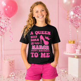 Camiseta Uma Rainha Nasceu em Março – Presente de Aniversár