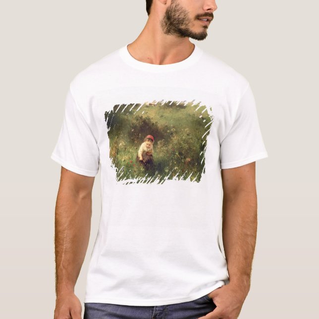 Camiseta Uma rapariga em um campo (Frente)