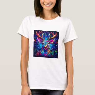 Camiseta Uma Reindeer De Cristal De Vidro