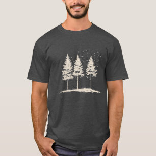 Camiseta Uma representação minimalista do outono, com três