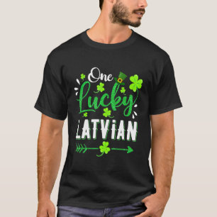 Camiseta Uma Rua De Chapéu Sortuda Letã Shamrock Leprechaun