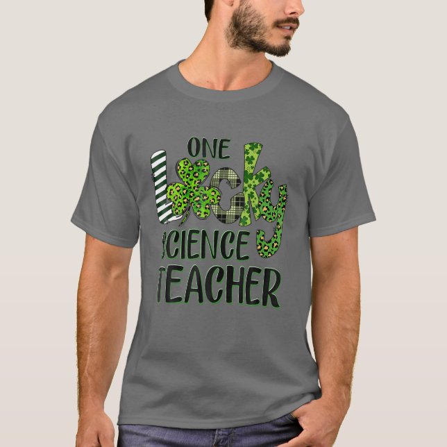 Camiseta Uma Rua de Professores de Shamrock da Ciência Sort (Frente)