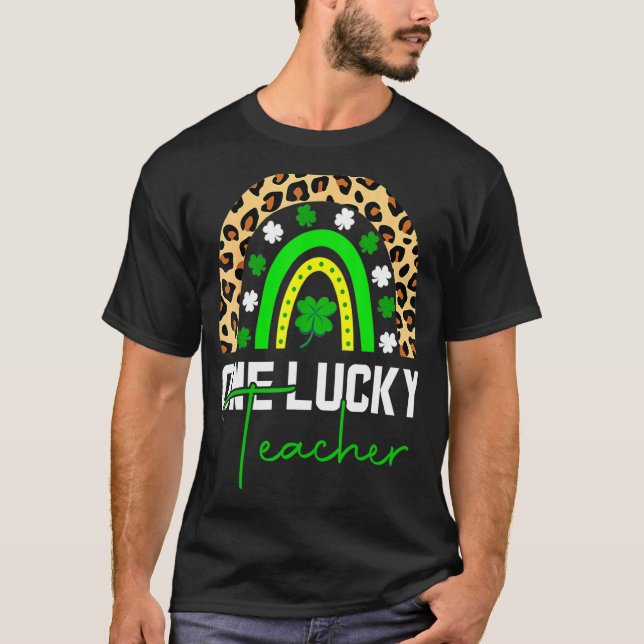 Camiseta Uma Rua-mãe sortuda Rainbow Leopard, Professora So (Frente)