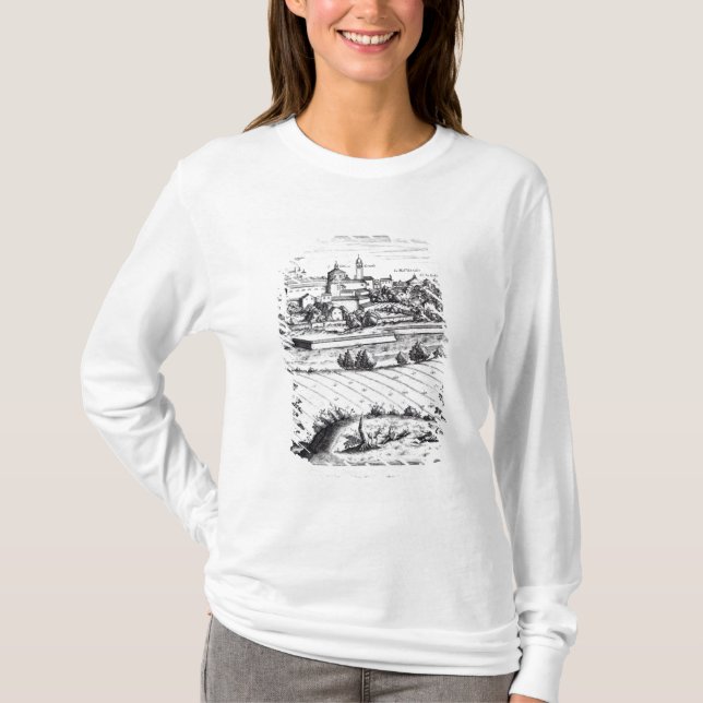 Camiseta Uma seção de um mapa de Milão, 1640 (Frente)