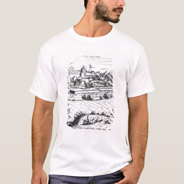 Camiseta Uma seção de um mapa de Milão, 1640 (Frente)