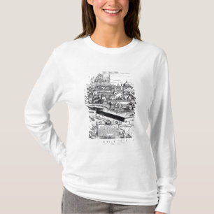 Camiseta Uma seção de um mapa de Milão, 1640