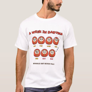 Camiseta Uma Semana em Daruma Dias Divertidos da Semana Ros