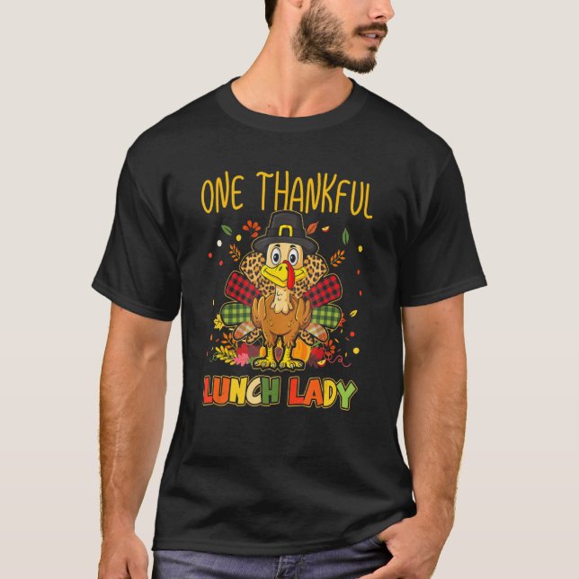 Camiseta Uma Senhora do Almoço Agradecida Peru Outono Dia d (Frente)