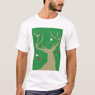 Camiseta Uma silhueta de um cervo com as estrelas que