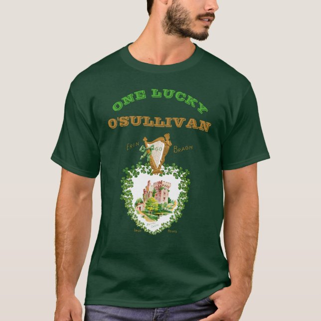 Camiseta Uma Sorte Seu Nome Dia de São Patrício Blarney Cas (Frente)