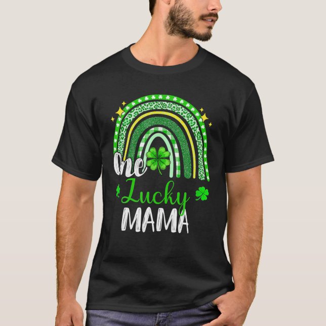 Camiseta Uma Sortuda Mama Leopard Imprime A Rua Arco-Íris D (Frente)