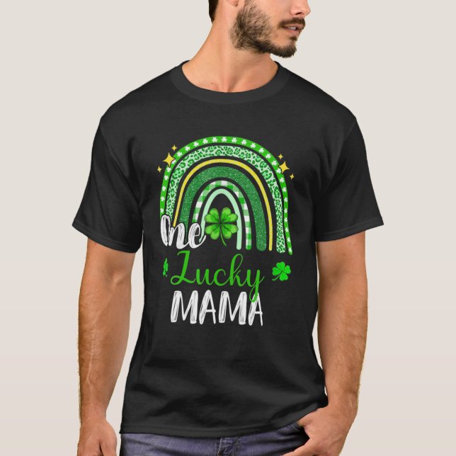 Camiseta Uma Sortuda Mama Leopard Imprime A Rua Arco-Íris D (Frente)