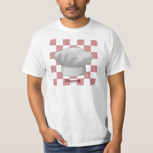 Camiseta Uma t-shirt de chapéu de chef xadrez (Frente)