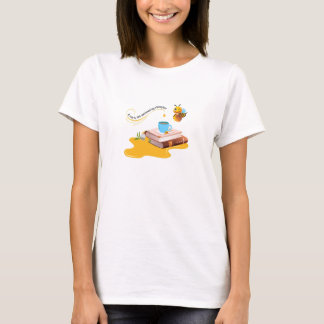 Camiseta Uma taça de chá adoçada por uma abelha de mel