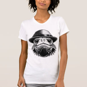 Camiseta Uma tartaruga com chapéu, um olhar clássico