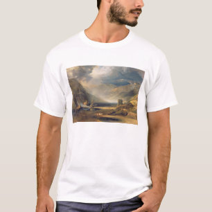 Camiseta Uma tempestade que passa fora na costa de