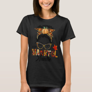 Camiseta Uma tia agradecida Mensageira Caiu no outono Graça
