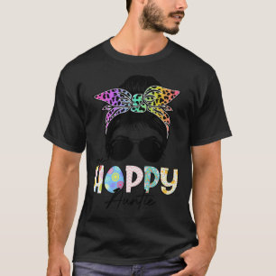 Camiseta Uma Tia Hoppy Leopard Mensagem de Páscoa