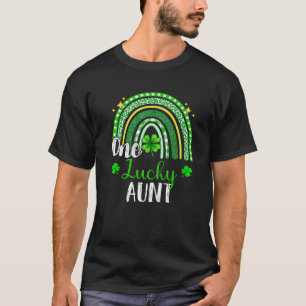 Camiseta Uma Tia Sortuda Leopard Imprime A Rua Arco-Íris De