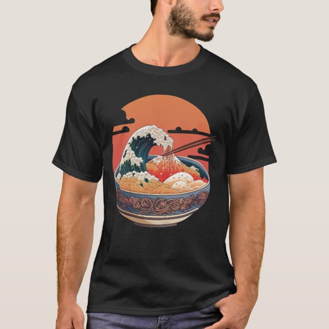 Camiseta Uma tigela de arte ukiyo de ramen (Frente)