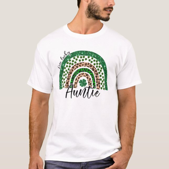 Camiseta Uma Tuna Sortuda Irlandesa Rainbow Lepard Patricks (Frente)