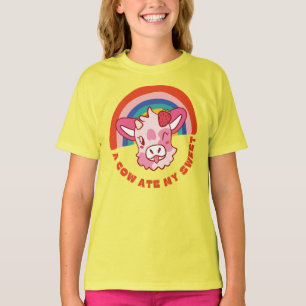Camiseta Uma vaca comeu meu doce slogan