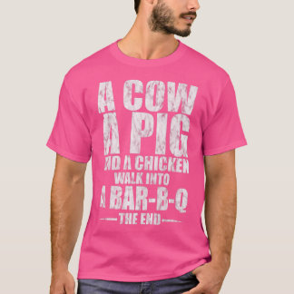 Camiseta Uma Vaca, Um Porco, E Um Frango Entram Em Um Bar B