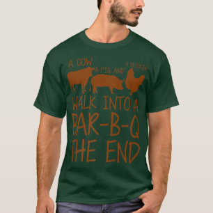 Camiseta Uma Vaca, Um Porco, E Um Frango Entram Em Um Bar B